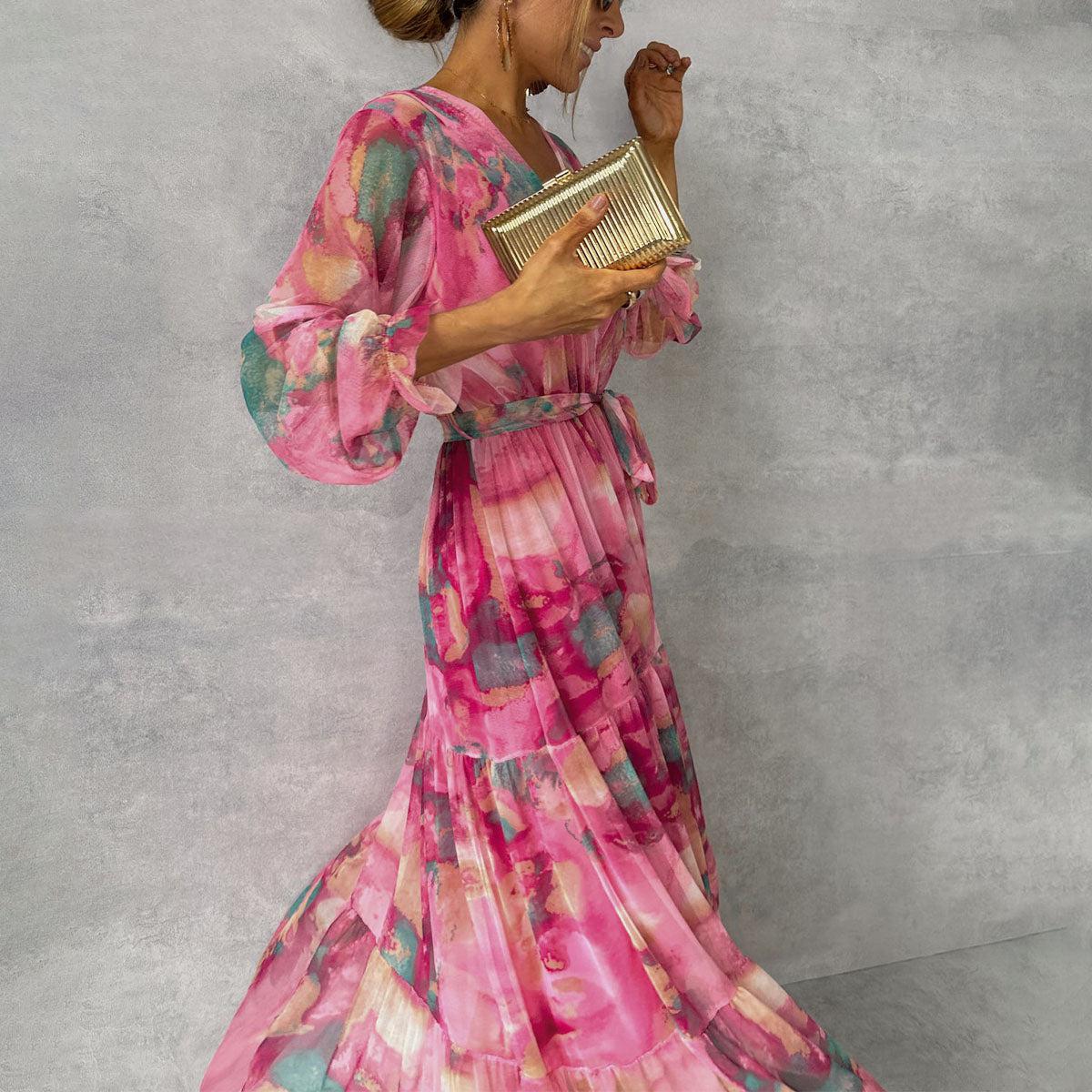 Genevieve | Elegantes Wickelkleid Mit Blumenmuster