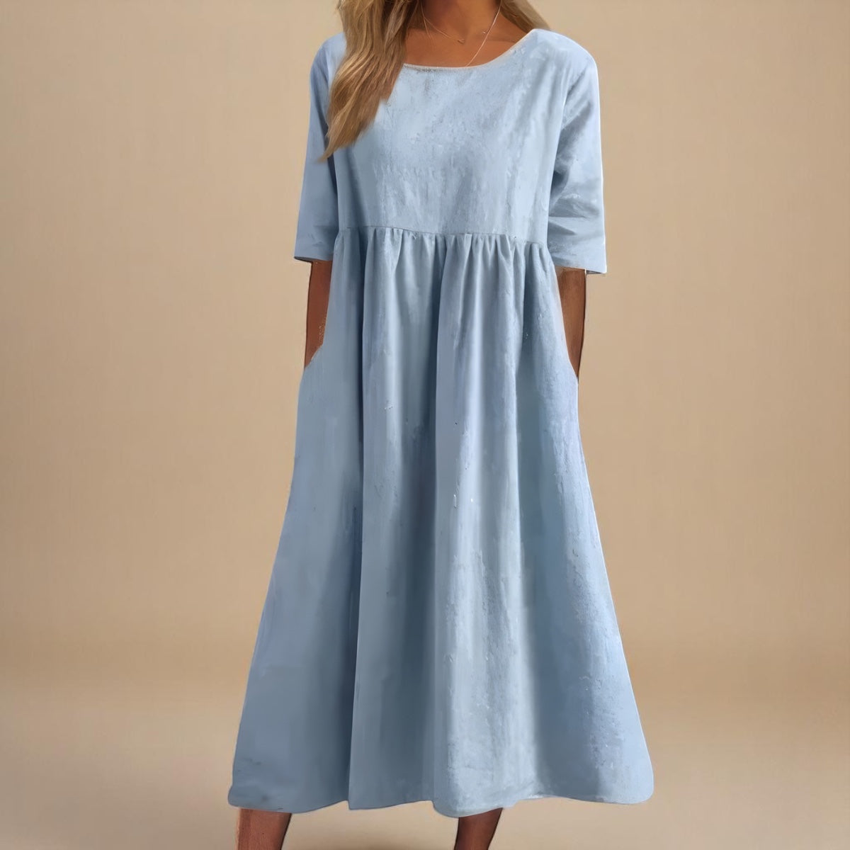 Damen Leichtes Baumwollkleid | Midi