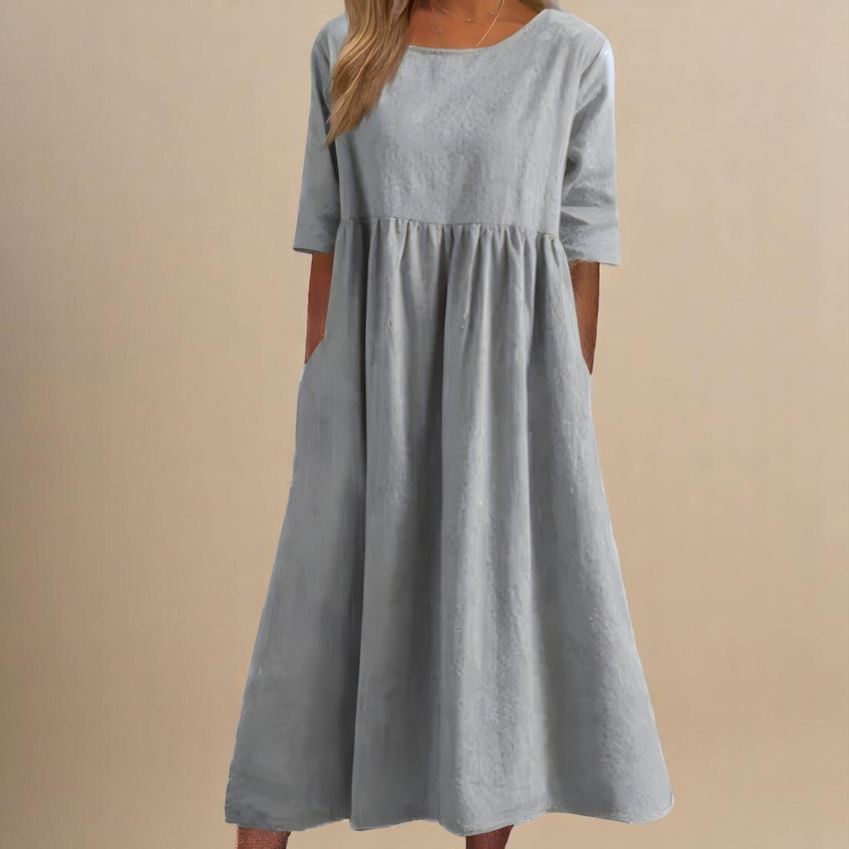 Damen Leichtes Baumwollkleid | Midi