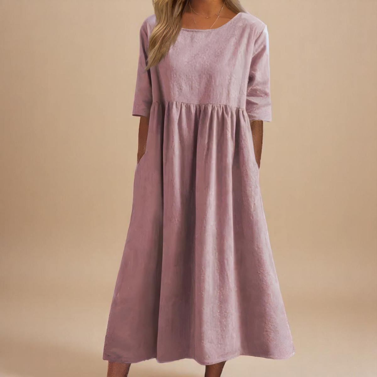 Damen Leichtes Baumwollkleid | Midi