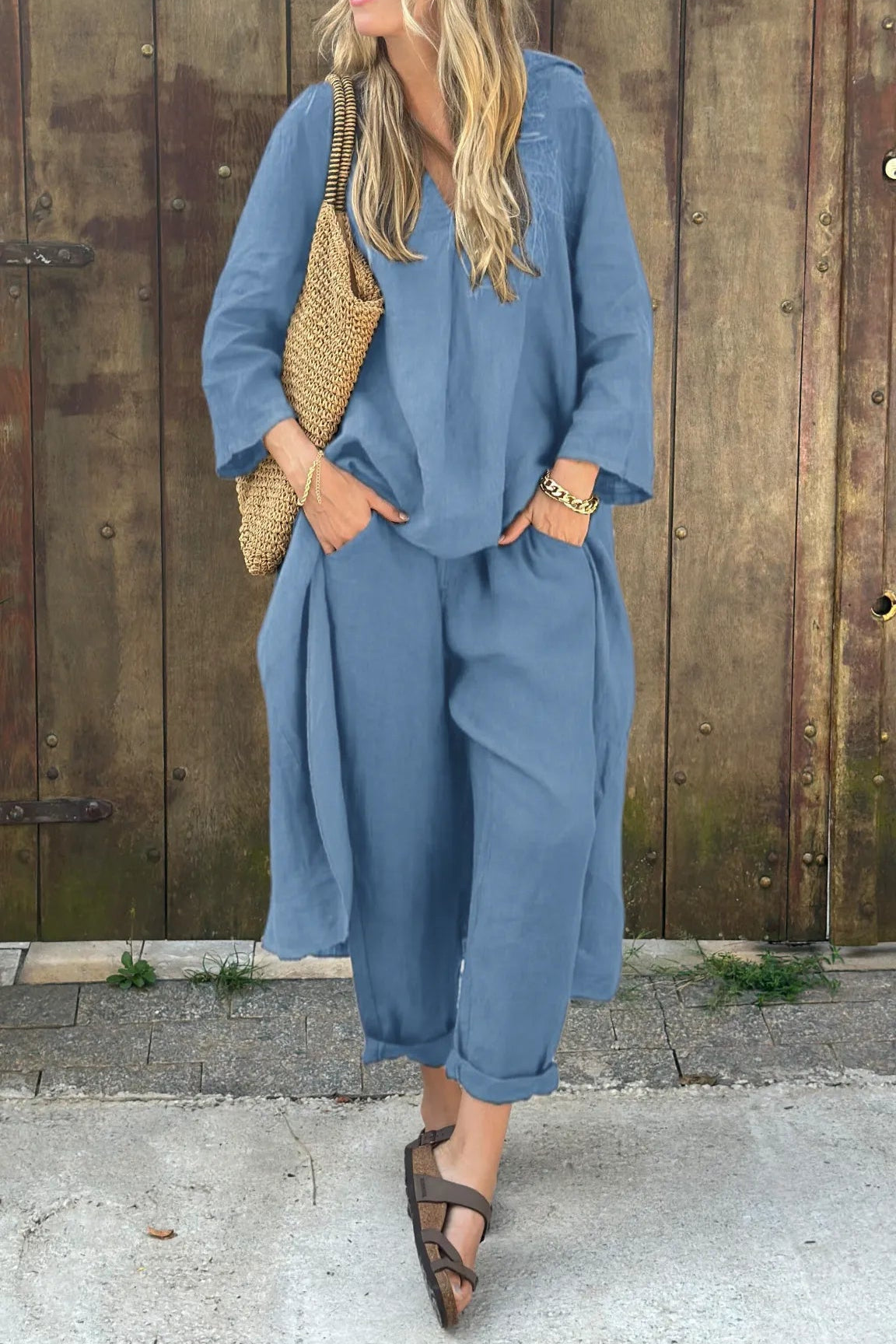 Frauen Elegantes Zweiteiliges Sommer Set | Leicht & Vielseitig