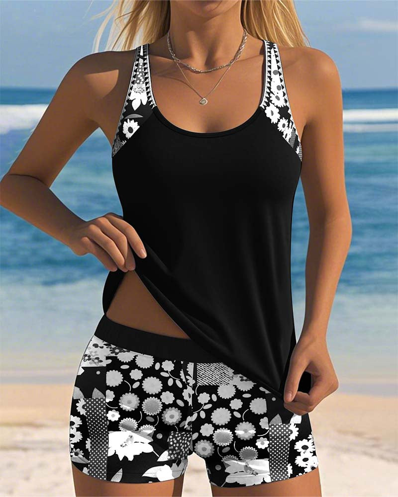 Damen Modisches Tankini Set | Zweiteilig