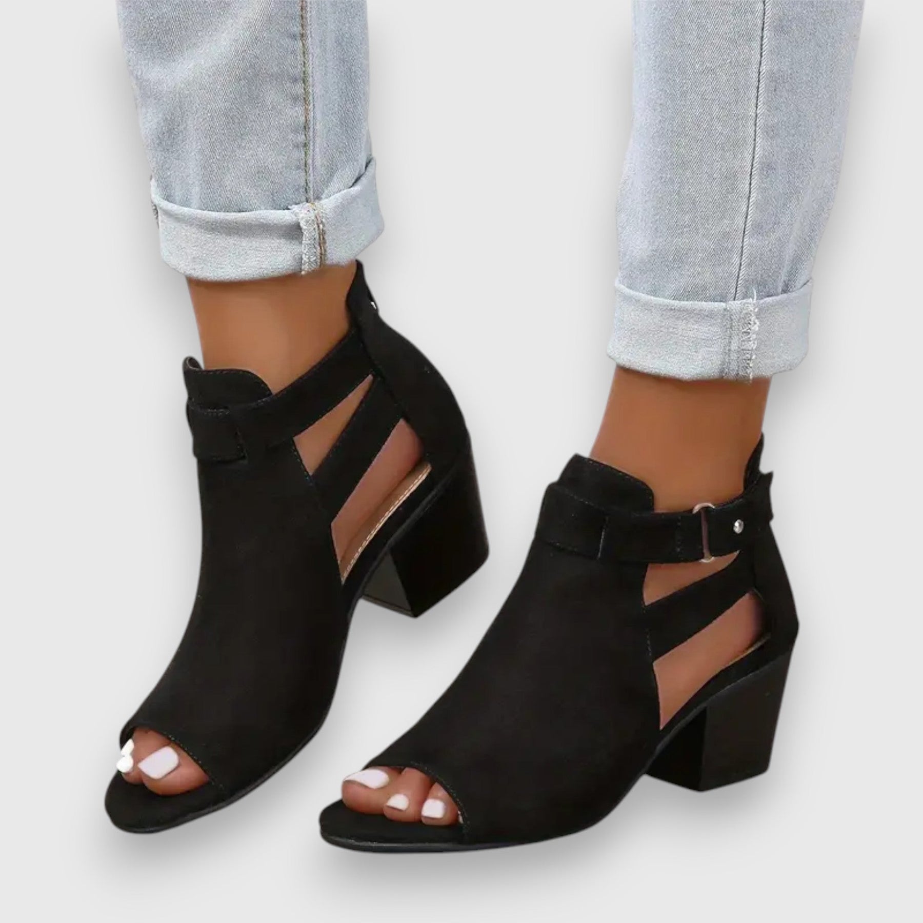 Nadia Blockabsatz-Sandalen | Retro-Cut-Out-Look
