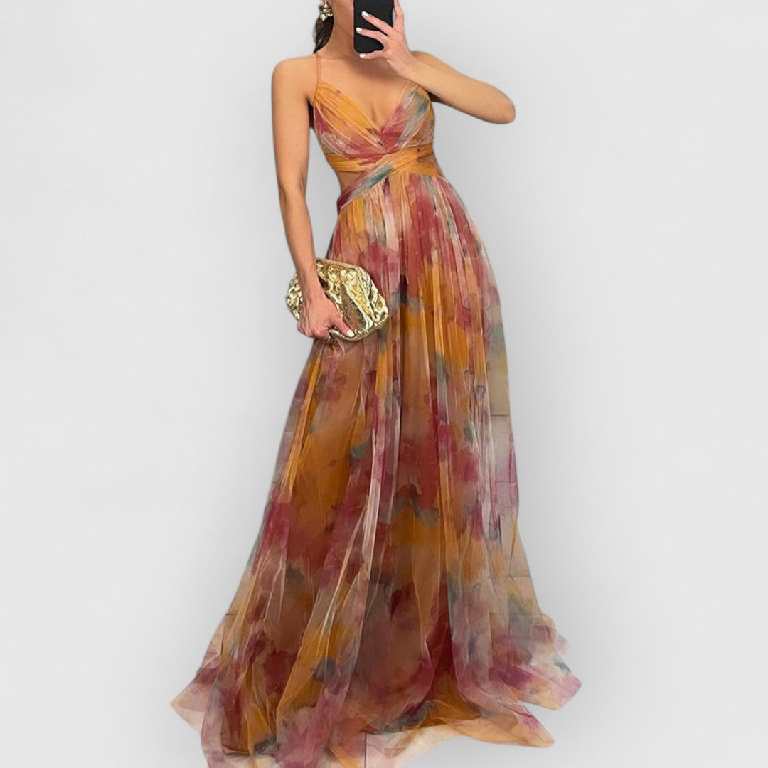 Malea | Fließendes Maxikleid Mit Blumenmuster