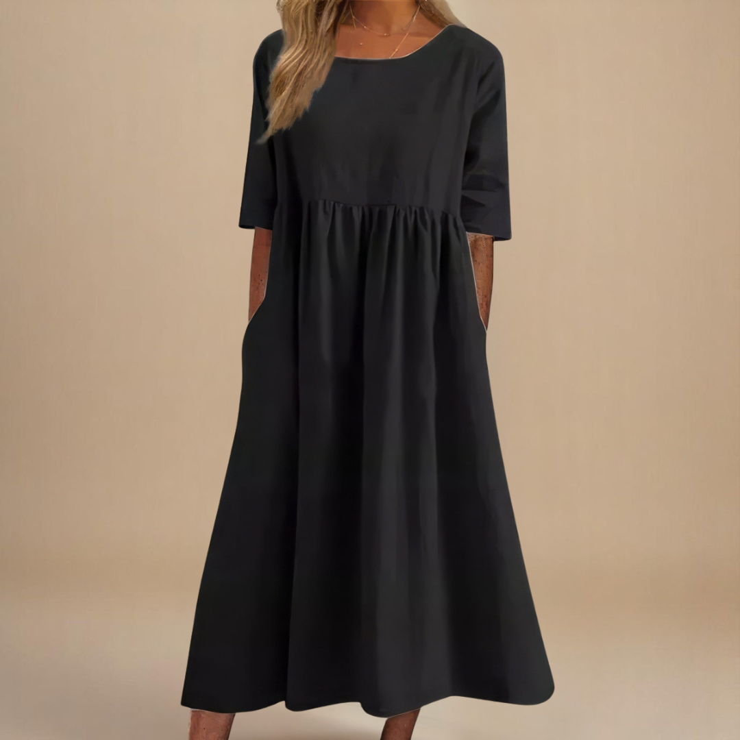 Damen Leichtes Baumwollkleid | Midi