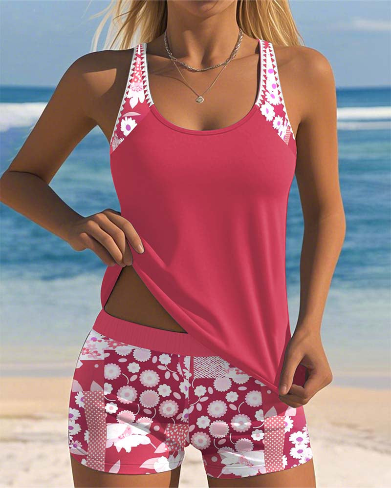 Damen Modisches Tankini Set | Zweiteilig