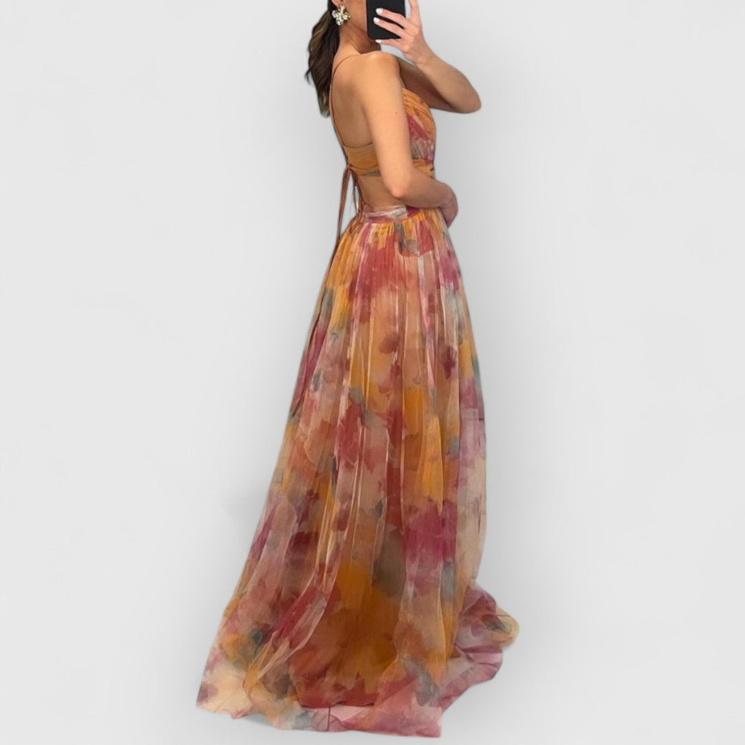 Malea | Fließendes Maxikleid Mit Blumenmuster