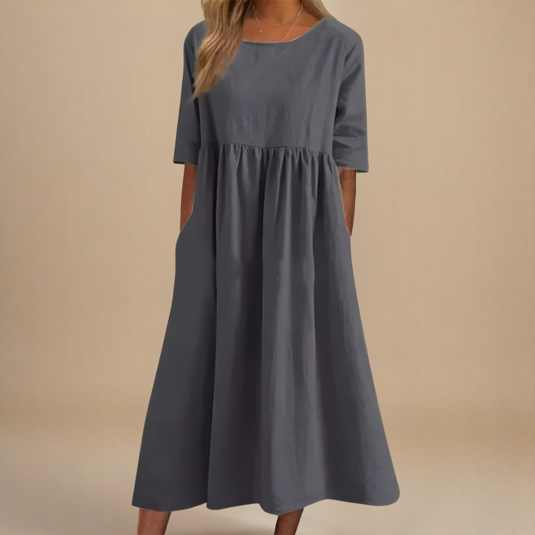 Damen Leichtes Baumwollkleid | Midi