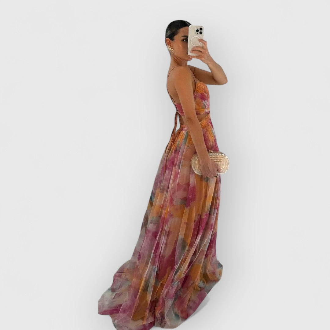 Malea | Fließendes Maxikleid Mit Blumenmuster
