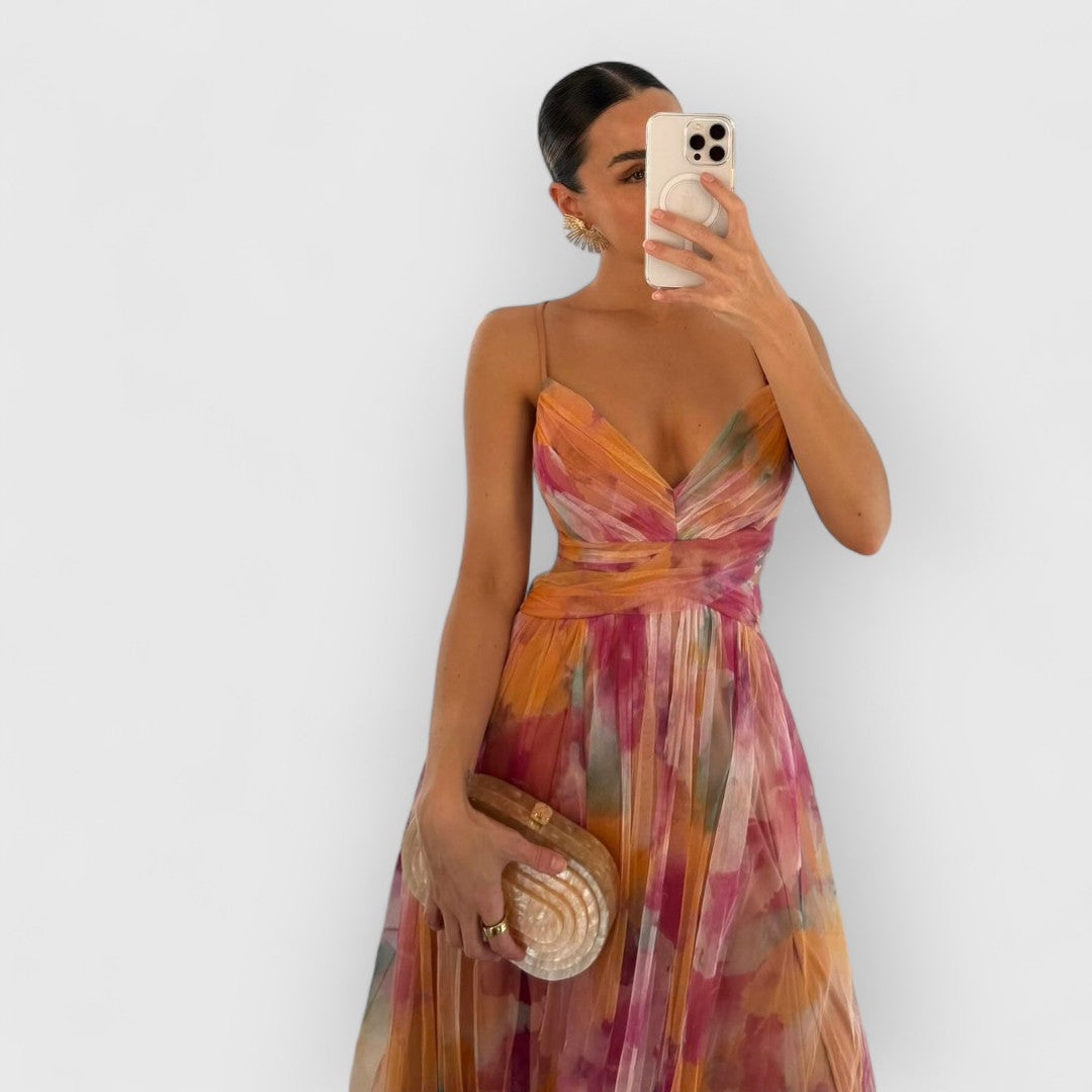 Malea | Fließendes Maxikleid Mit Blumenmuster