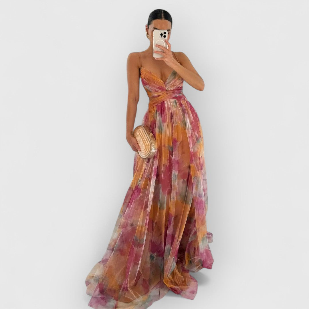 Malea | Fließendes Maxikleid Mit Blumenmuster