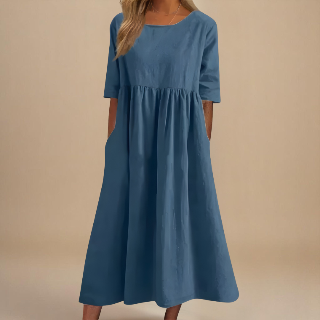 Damen Leichtes Baumwollkleid | Midi