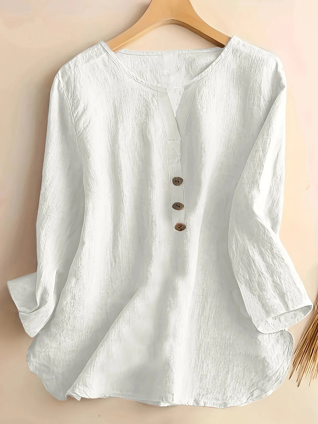 Women’s Lässige Elegante Bluse | Baumwoll-Leinen