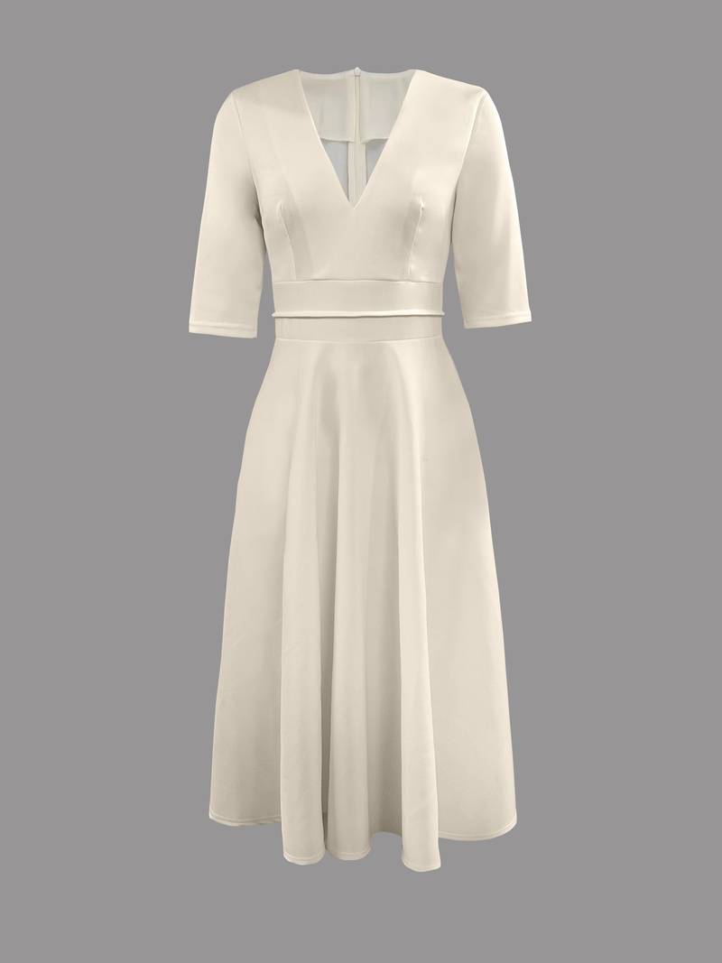 Damen Elegantes Sommerkleid | V-Ausschnitt Midi