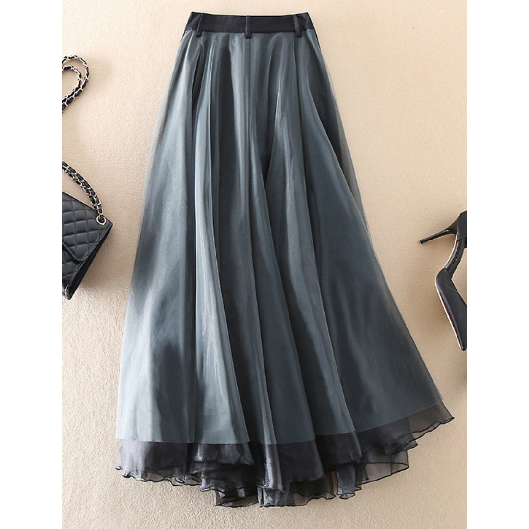 Damen Hoher Taille Lagenlook Midirock