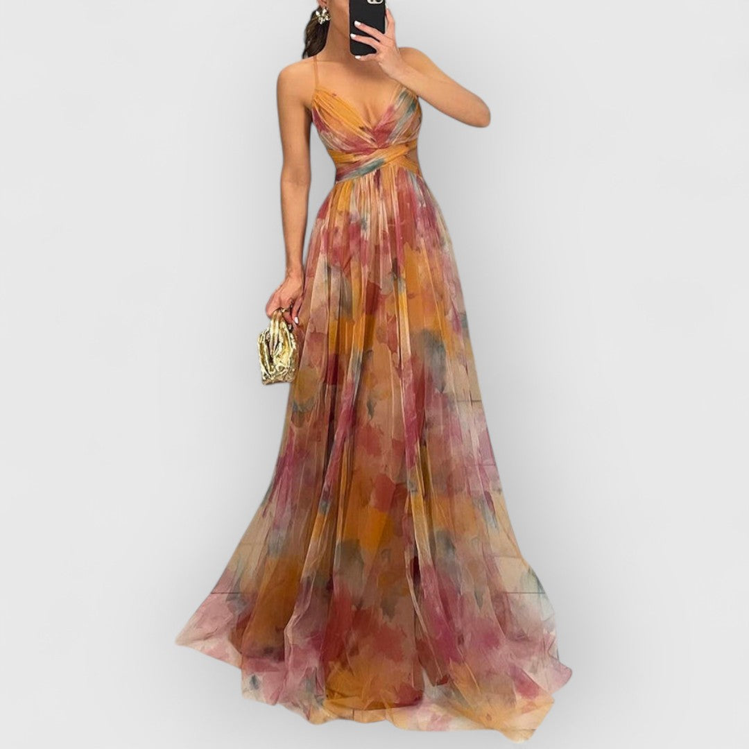 Malea | Fließendes Maxikleid Mit Blumenmuster