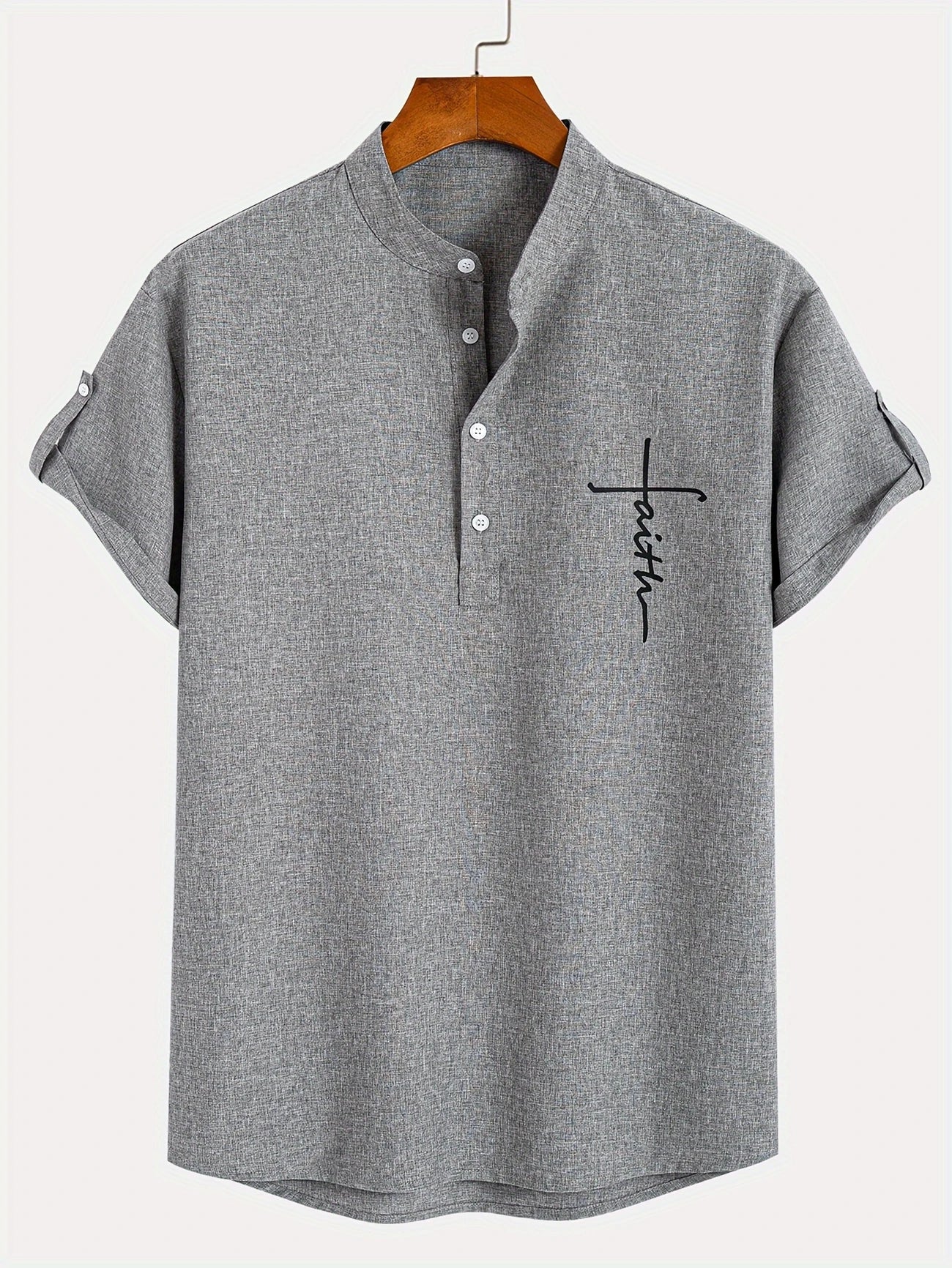 Men’s Kurzarm Stehkragenhemd | Elegant & Leicht