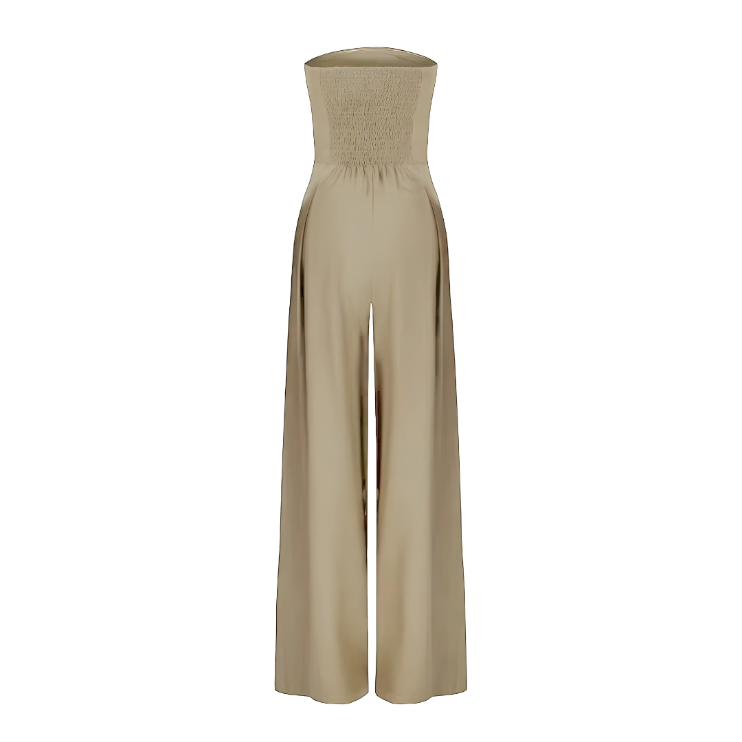 Damen Eleganter Trägerloser Jumpsuit | Weitbeiniger Schnitt
