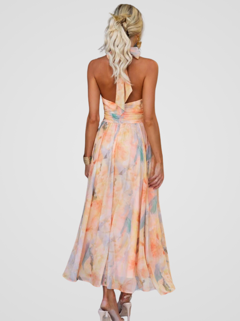 Damen Elegantes Blumenkleid | Midi