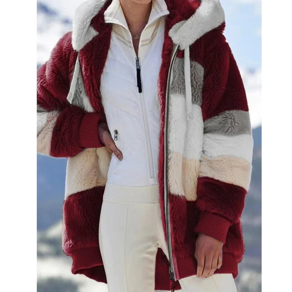 Damen Fleece Jacke | Mit Kapuze