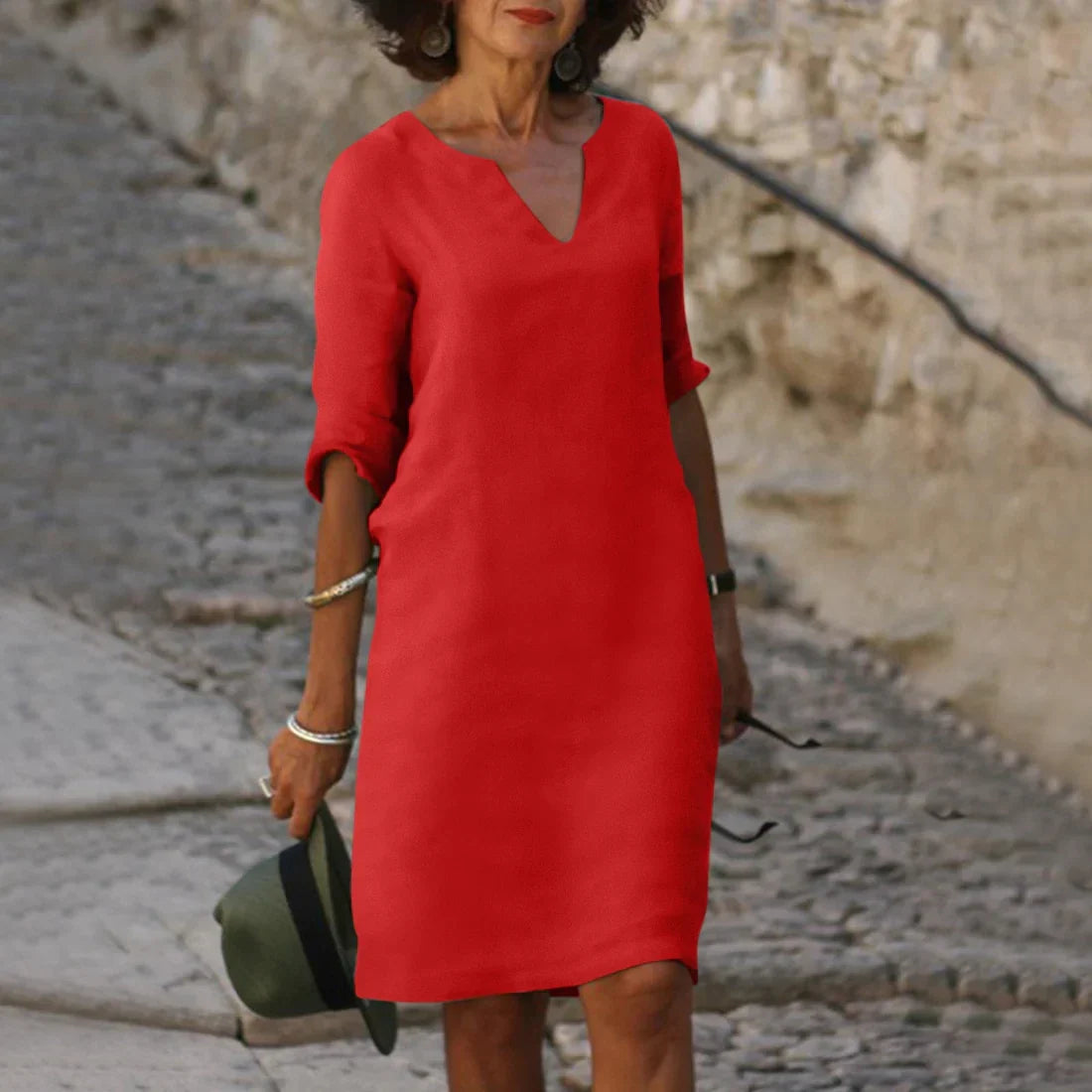 Louise | Feminines Minikleid Mit V-Ausschnitt