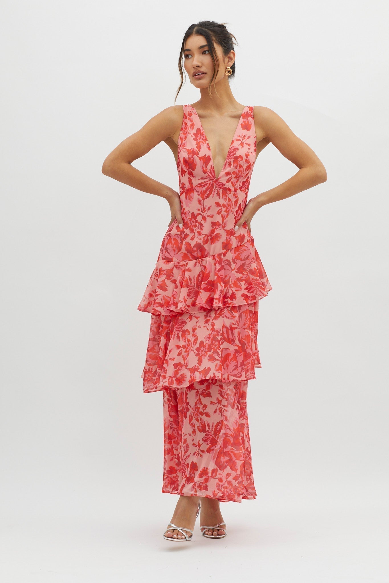 Damen Rüschen Sommerkleid | Midi