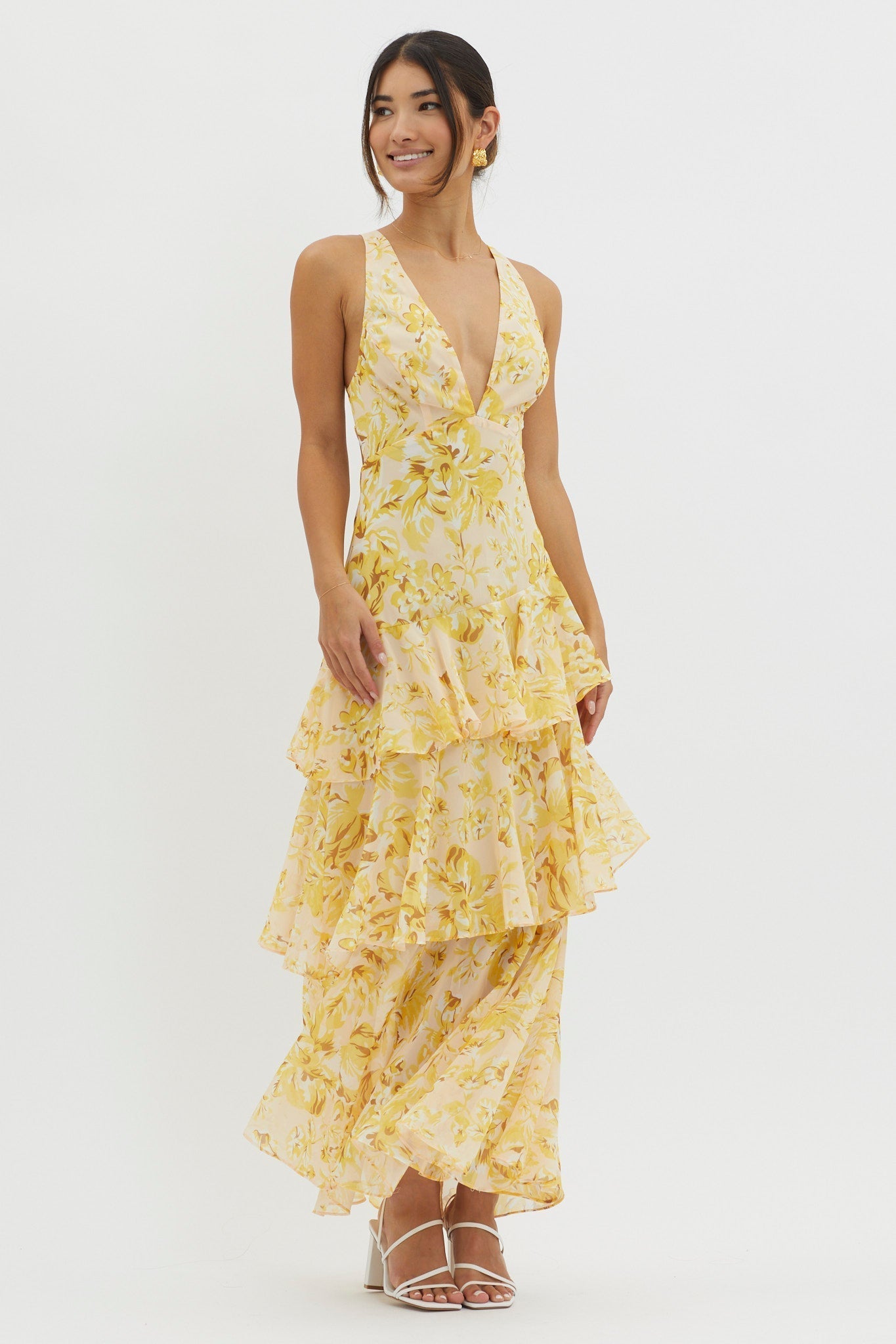 Damen Rüschen Sommerkleid | Midi