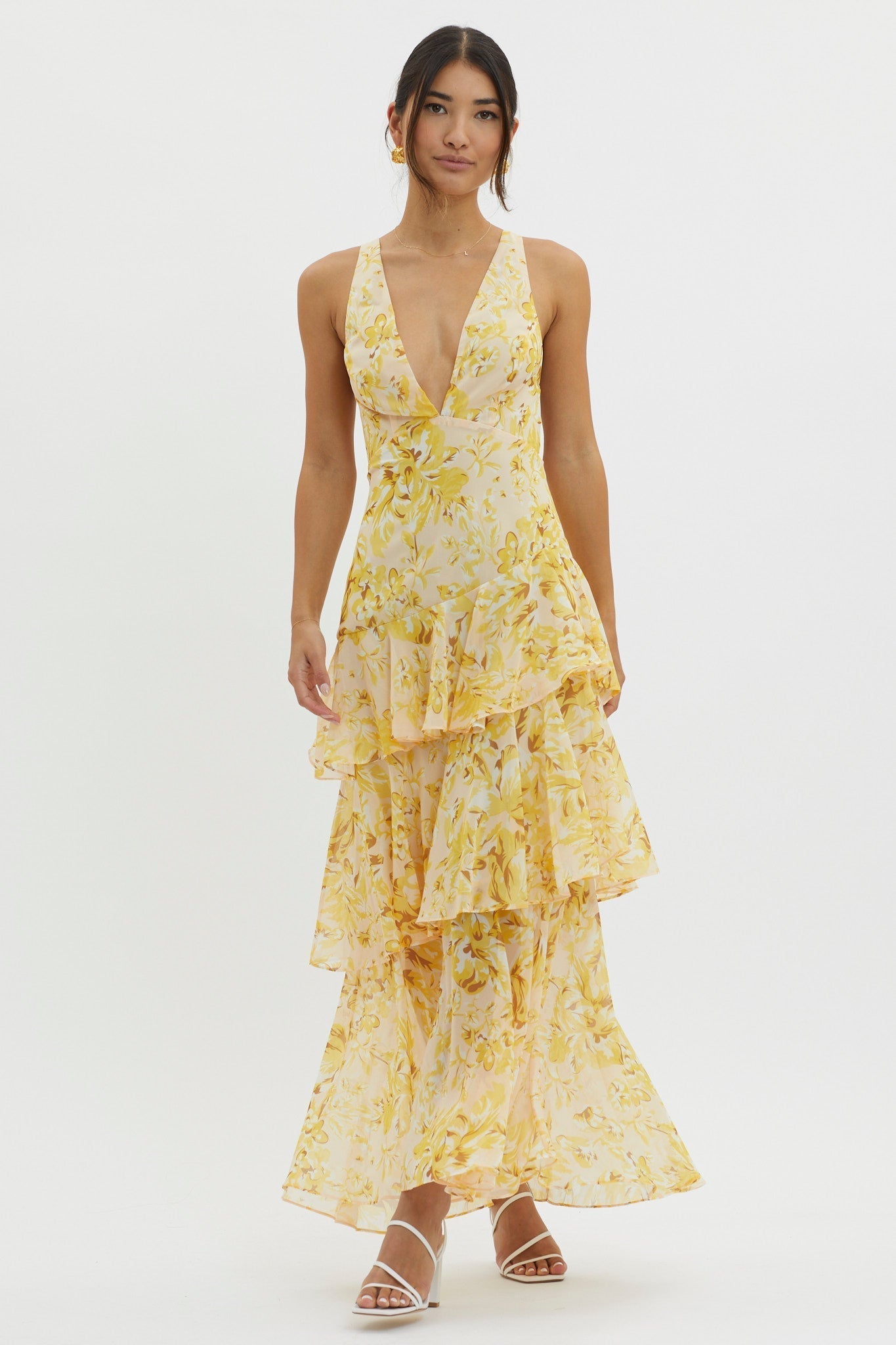 Damen Rüschen Sommerkleid | Midi