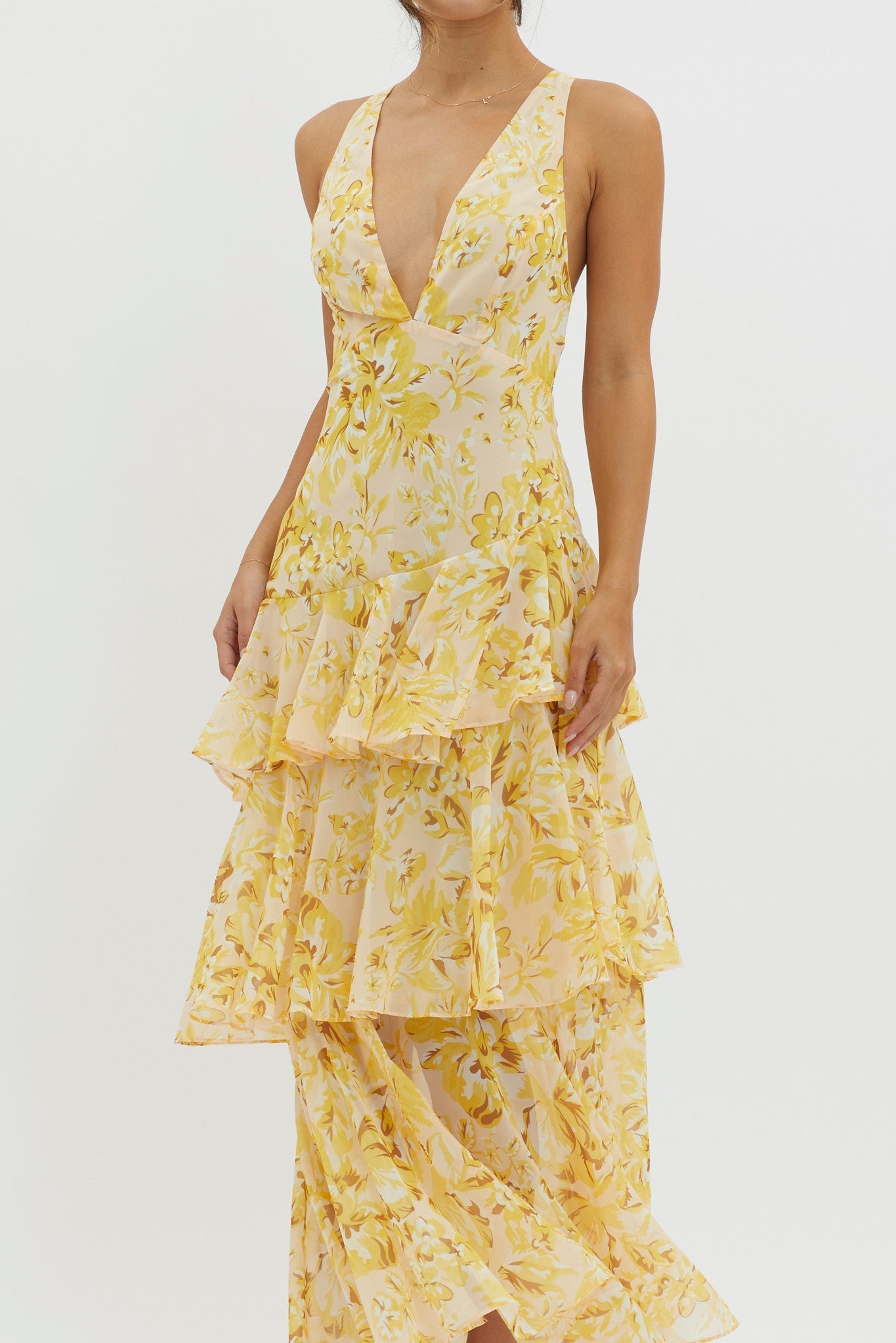 Damen Rüschen Sommerkleid | Midi