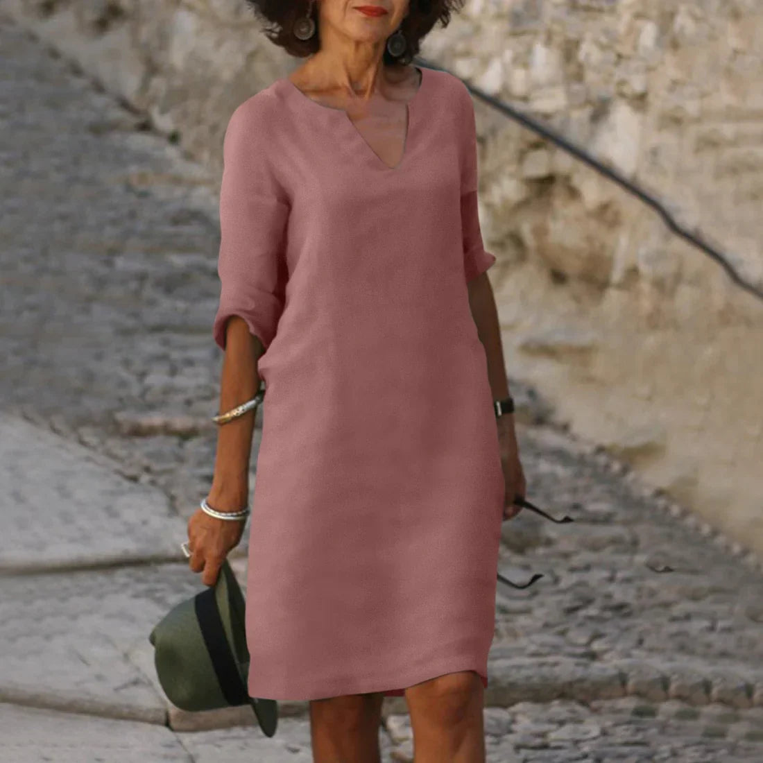 Louise | Feminines Minikleid Mit V-Ausschnitt
