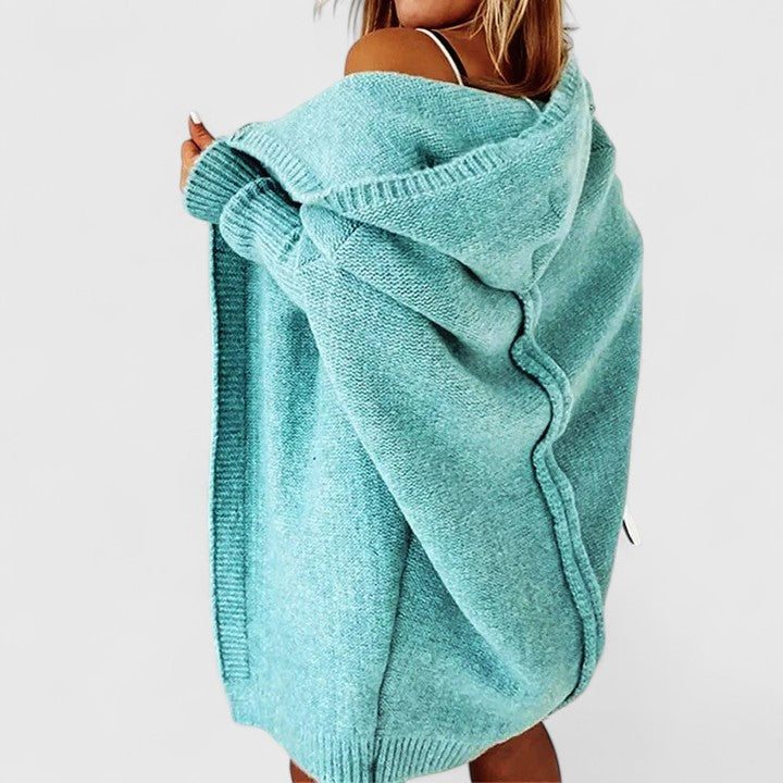 Damen Elegante Kapuzen Strickjacke | Oversized