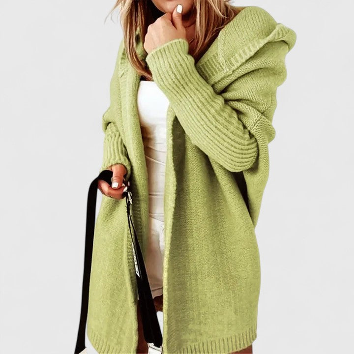 Damen Elegante Kapuzen Strickjacke | Oversized