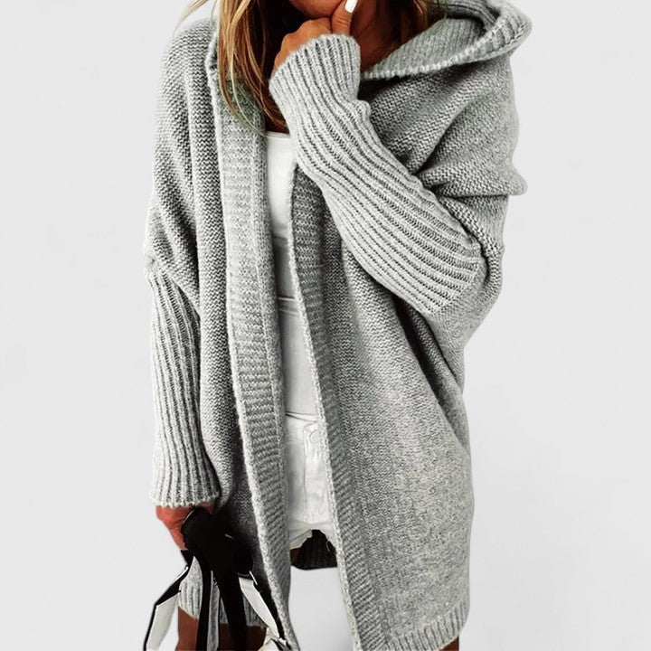 Damen Elegante Kapuzen Strickjacke | Oversized