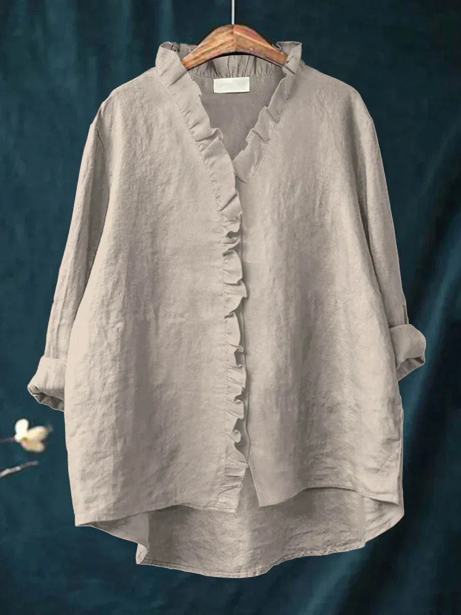 Women’s Lässiges Elegantes Hemd | Baumwoll-Leinen