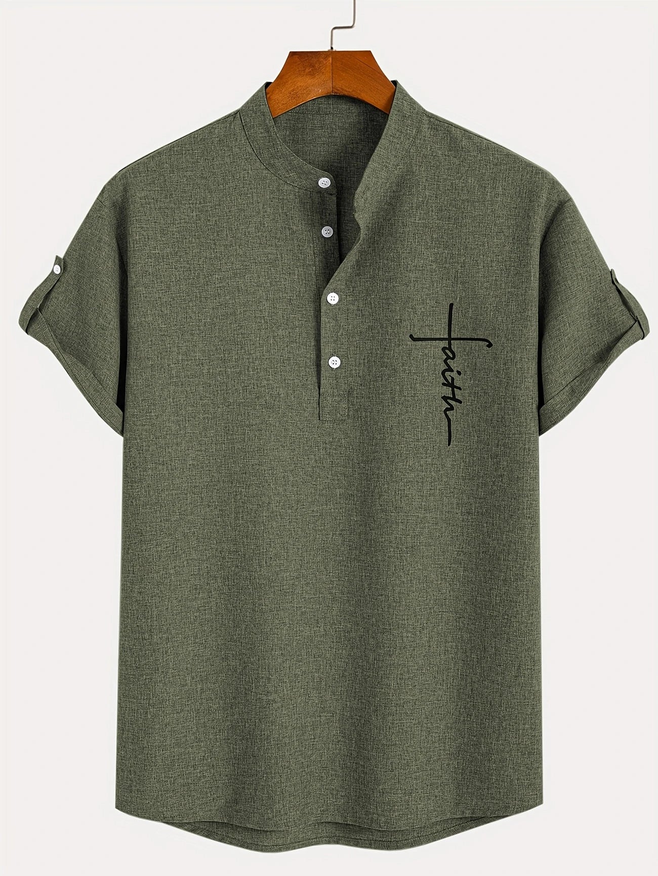 Men’s Kurzarm Stehkragenhemd | Elegant & Leicht