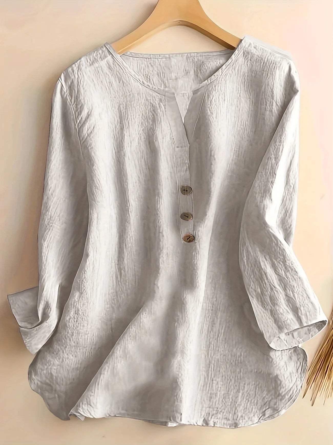 Women’s Lässige Elegante Bluse | Baumwoll-Leinen