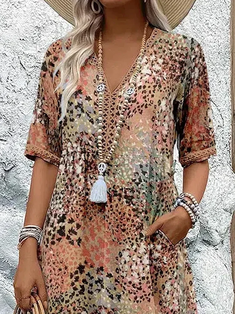 Danica | Weiches Midi-Kleid Mit V-Ausschnitt