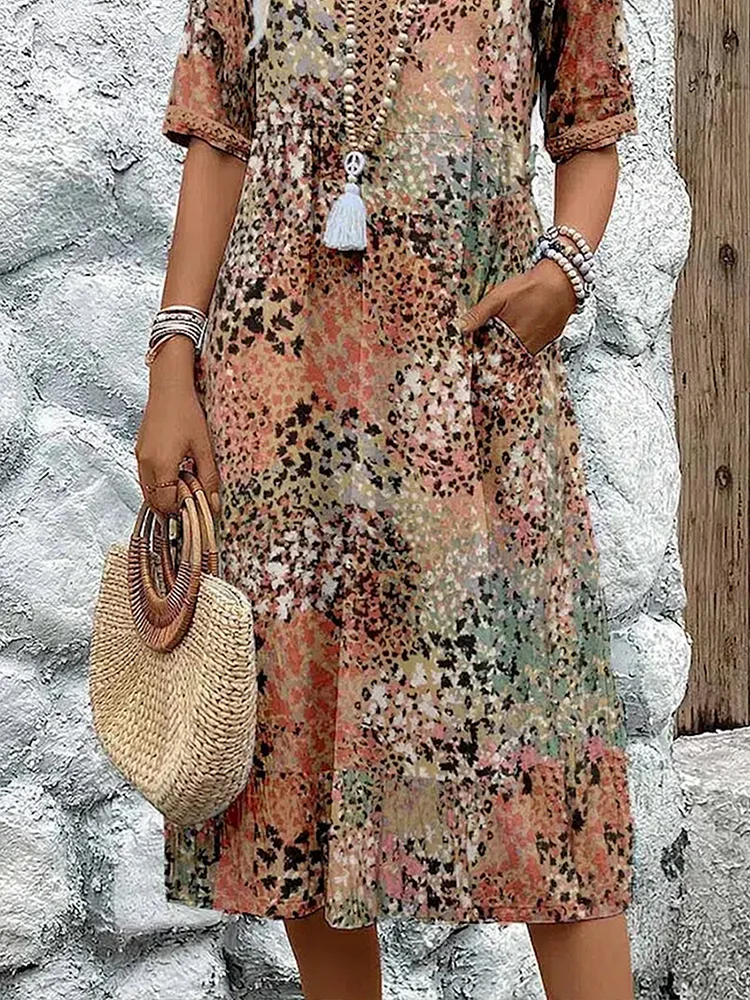 Danica | Weiches Midi-Kleid Mit V-Ausschnitt