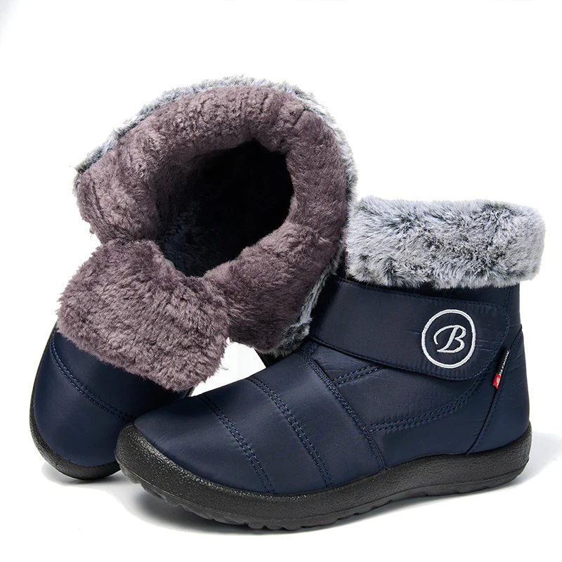 Damen Schneestiefel – Winterschuhe mit Fellfutter – Warme Schlupfstiefel für Frauen – Wasserdichte Stiefeletten – Bequeme Outdoor Rutschfeste Schuhe