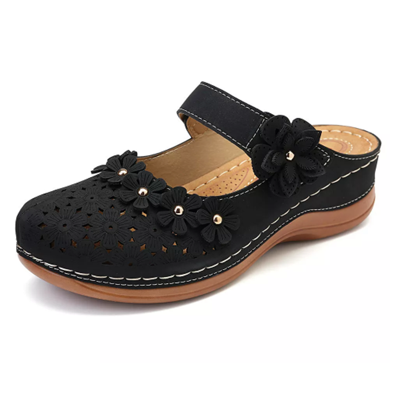 Bequeme | Blumen Slip-On Keilsandale