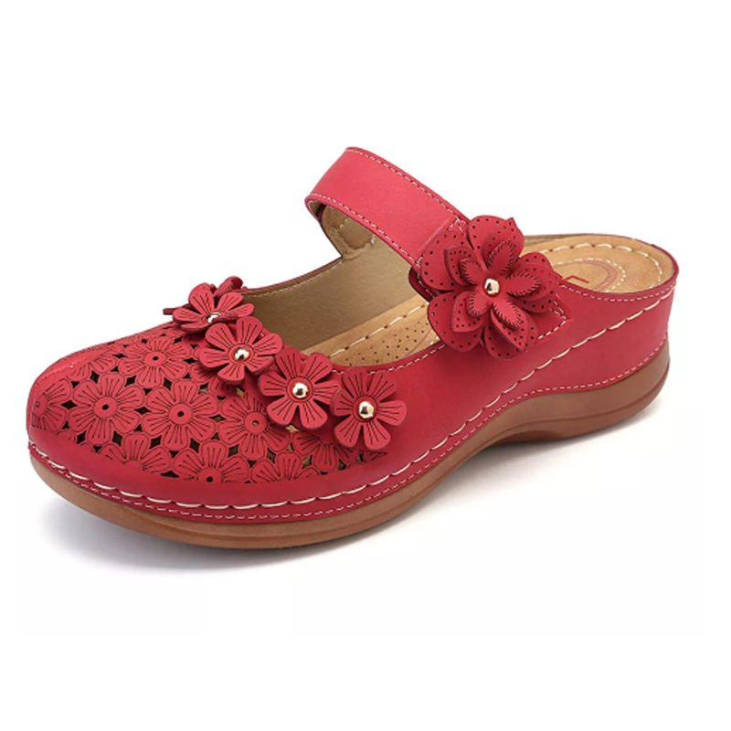 Bequeme | Blumen Slip-On Keilsandale