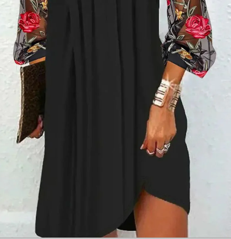 Damen Elegantes Kleid Mit V-Ausschnitt | Mini