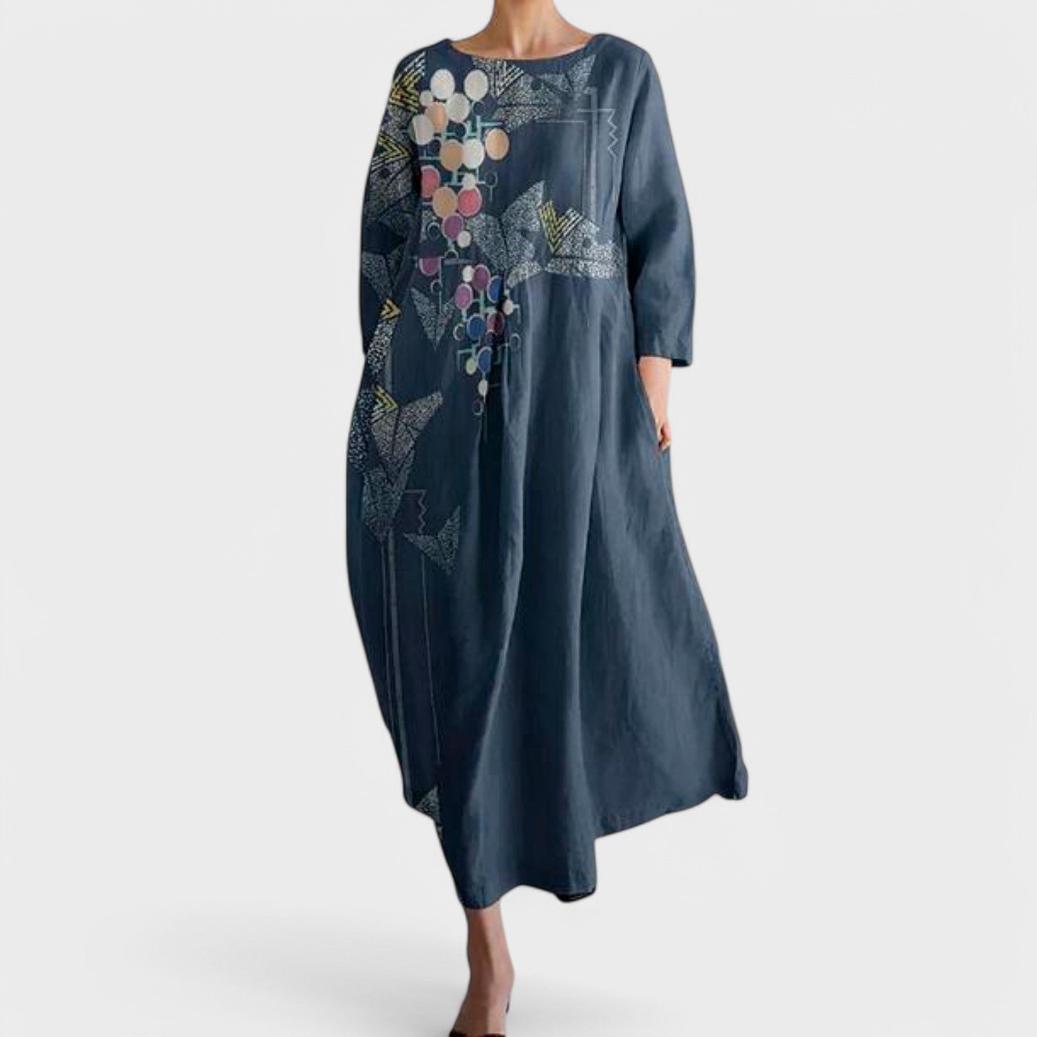 Damen Elegantes Sommerkleid | V-Ausschnitt