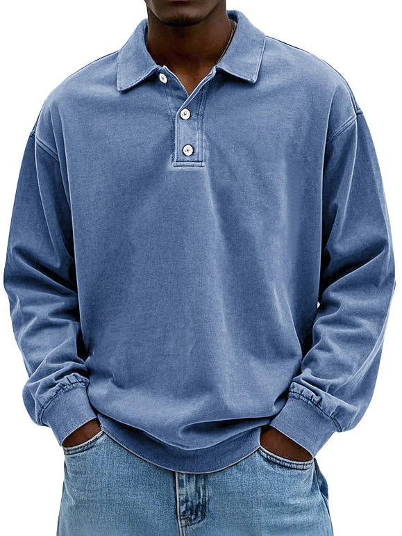 Herren Lässiges Elegantes Langarm-Polo | Vielseitig