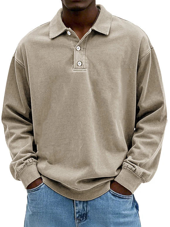Herren Lässiges Elegantes Langarm-Polo | Vielseitig