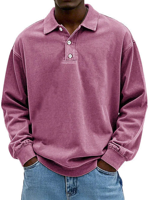 Herren Lässiges Elegantes Langarm-Polo | Vielseitig