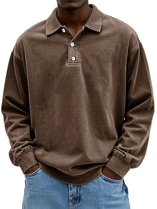 Herren Lässiges Elegantes Langarm-Polo | Vielseitig