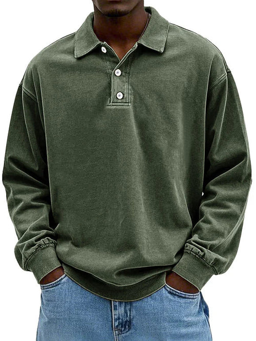 Herren Lässiges Elegantes Langarm-Polo | Vielseitig