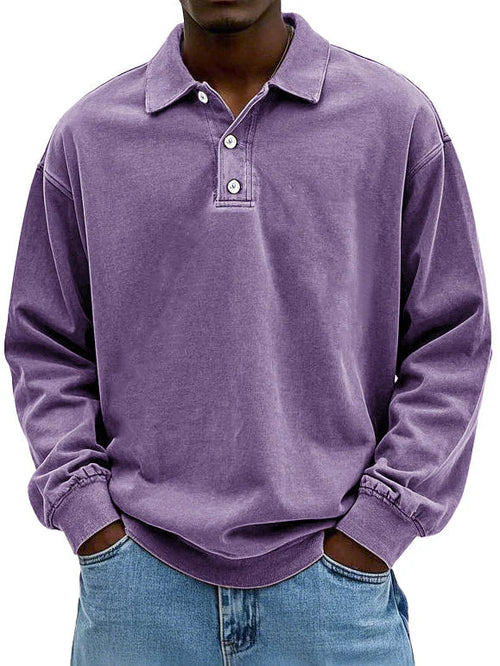 Herren Lässiges Elegantes Langarm-Polo | Vielseitig