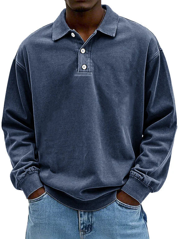 Herren Lässiges Elegantes Langarm-Polo | Vielseitig